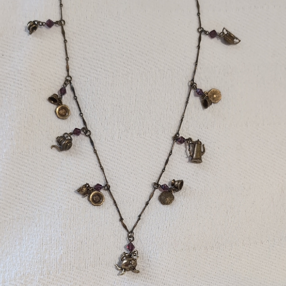 Sweet Romance Charming Gold And Purple Women's Necklace/Bracelet Set